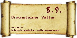 Braunsteiner Valter névjegykártya